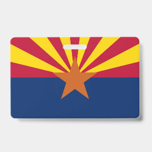 Name Badge with flag of Arizona State, USA