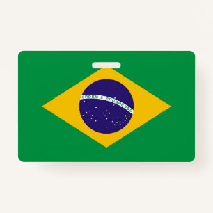 Name Badge with flag of Brazil