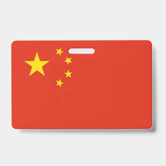 Name Badge with flag of China (Front)