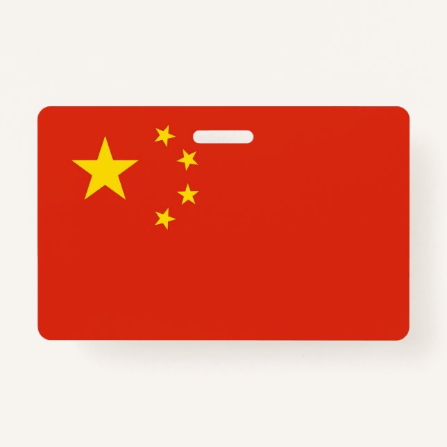 Name Badge with flag of China (Front)