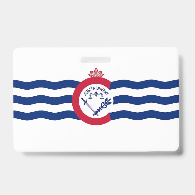 Name Badge with flag of Cincinnati City (Front)