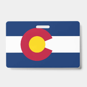 Name Badge with flag of Colorado State, USA
