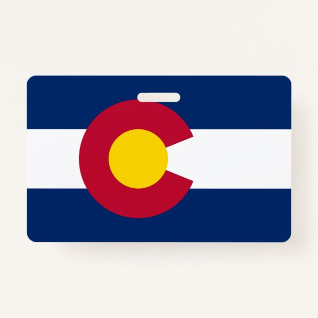 Name Badge with flag of Colorado State, USA (Front)