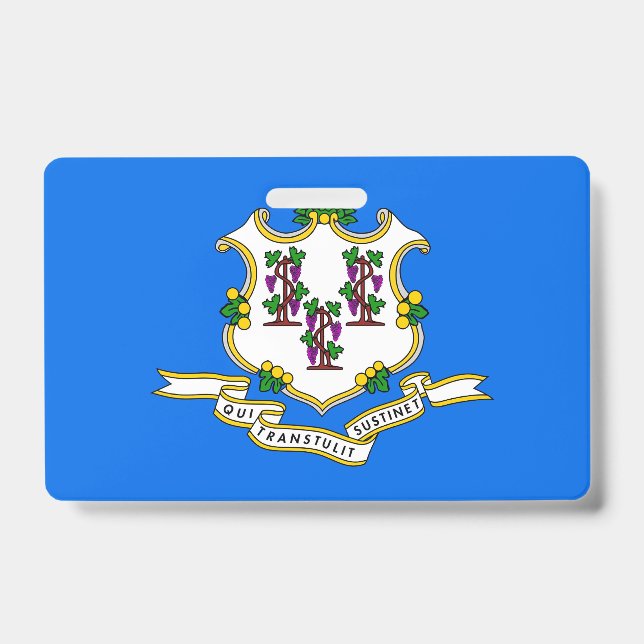 Name Badge with flag of Connecticut State, USA (Front)