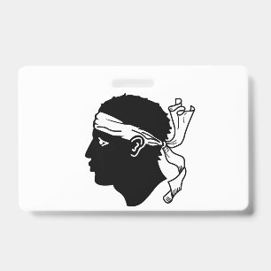 Name Badge with flag of Corsica, France