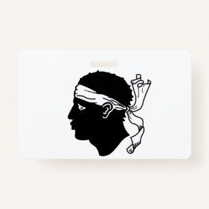 Name Badge with flag of Corsica, France