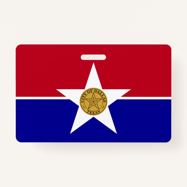Name Badge with flag of Dallas City (Front)