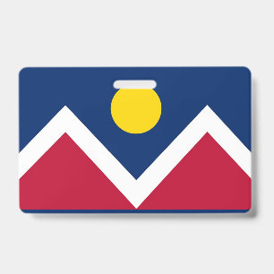 Name Badge with flag of Denver City, USA