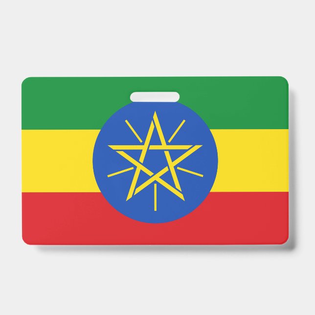Name Badge with flag of Ethiopia (Front)