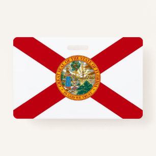 Name Badge with flag of Florida State, USA