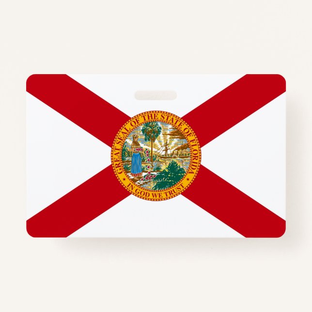 Name Badge with flag of Florida State, USA (Front)