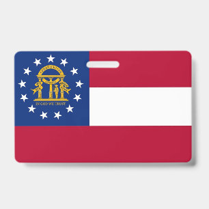 Name Badge with flag of Georgia State, USA