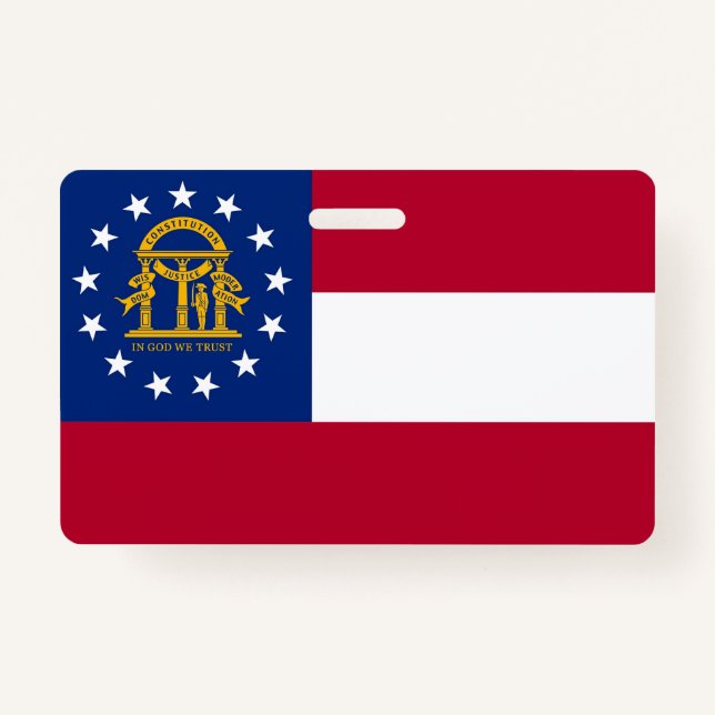 Name Badge with flag of Georgia State, USA (Front)