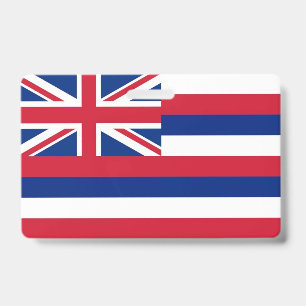 Name Badge with flag of Hawaii State, USA