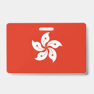 Name Badge with flag of Hong Kong
