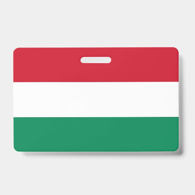 Name Badge with flag of Hungary (Front)