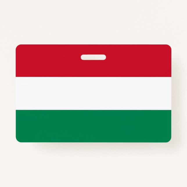 Name Badge with flag of Hungary (Front)