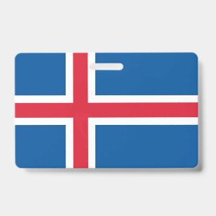 Name Badge with flag of Iceland