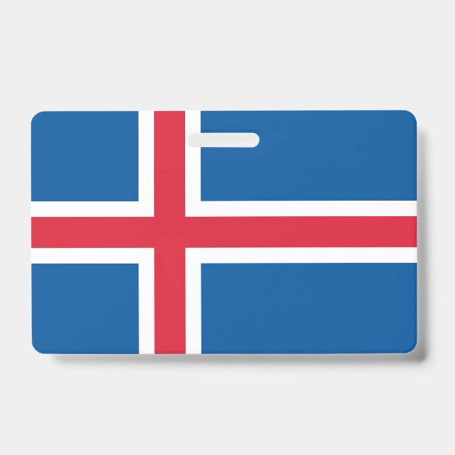 Name Badge with flag of Iceland (Front)