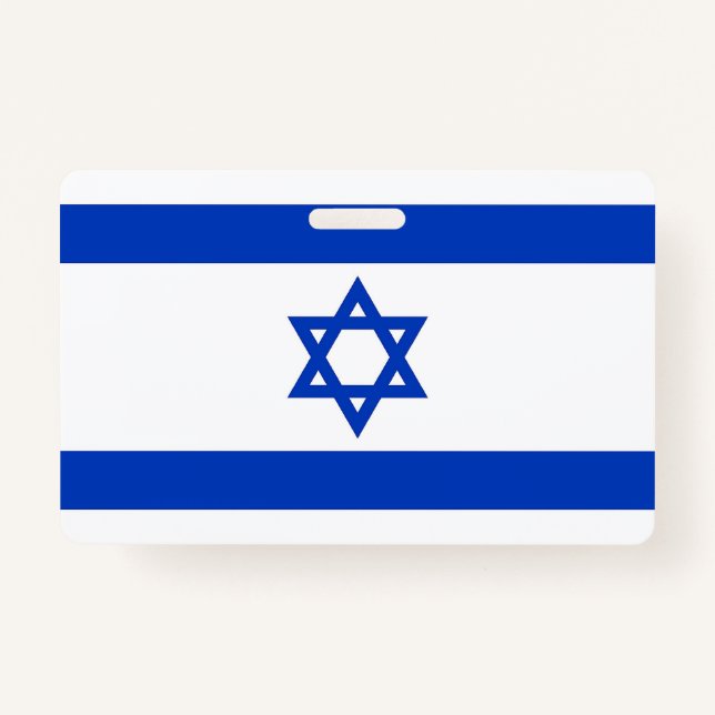 Name Badge with flag of Israel (Front)