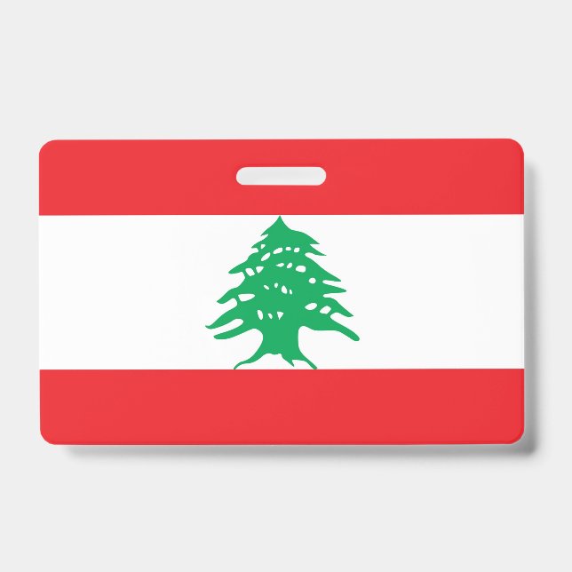 Name Badge with flag of Lebanon (Front)