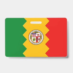 Name Badge with flag of Los Angeles, USA