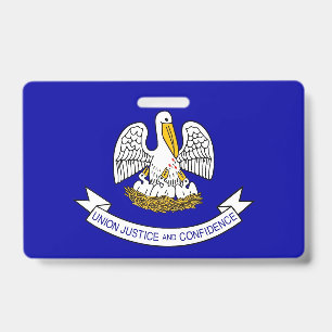 Name Badge with flag of Louisiana State, USA