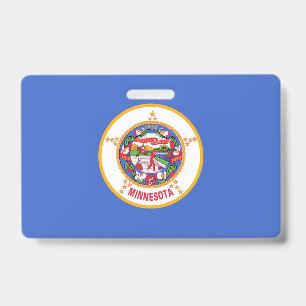 Name Badge with flag of Minnesota State, USA
