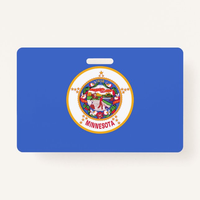 Name Badge with flag of Minnesota State, USA (Front)