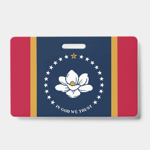 Name Badge with flag of Mississippi, USA