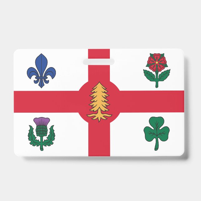 Name Badge with flag of Montreal (Front)