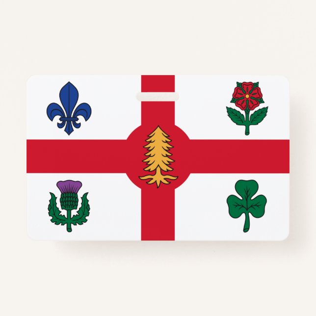 Name Badge with flag of Montreal (Devant)
