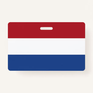 Name Badge with flag of Netherlands