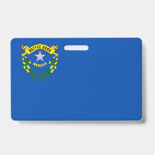 Name Badge with flag of Nevada State, USA