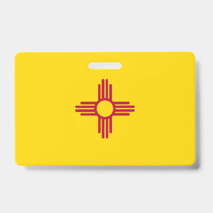Name Badge with flag of New Mexico State, USA