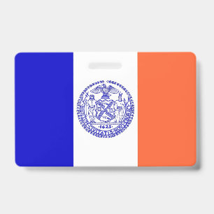Name Badge with flag of New York City, USA
