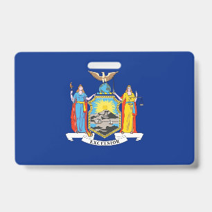 Name Badge with flag of New York State, USA
