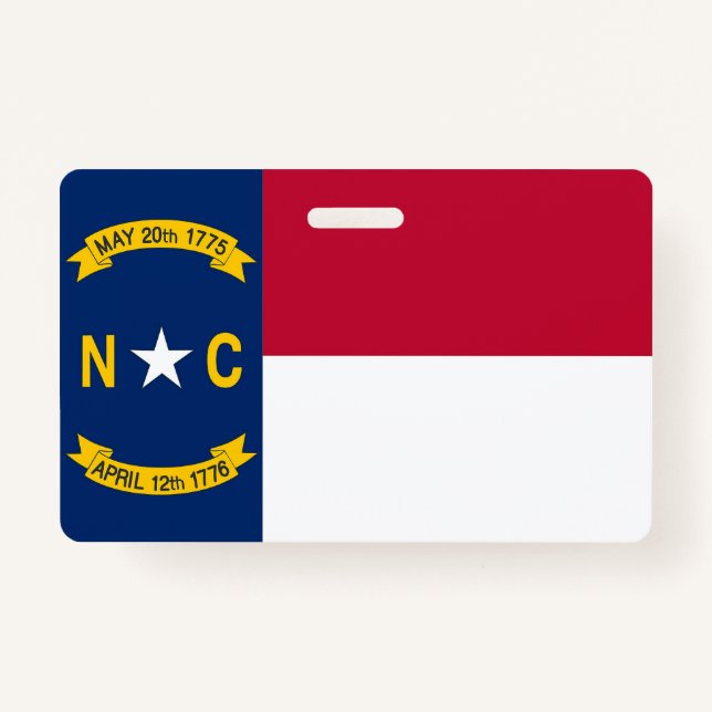 Name Badge with flag of North Carolina State, USA (Front)