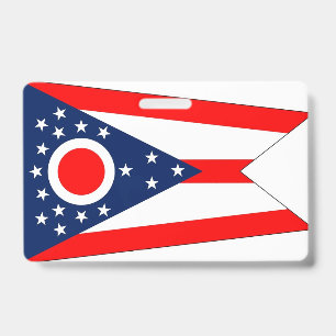 Name Badge with flag of Ohio State, USA