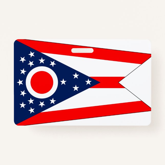 Name Badge with flag of Ohio State, USA (Front)