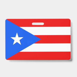 Name Badge with flag of Puerto Rico, USA