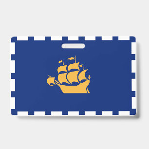 Name Badge with flag of Quebec City