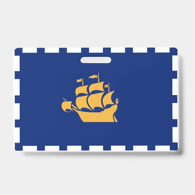 Name Badge with flag of Quebec City (Front)