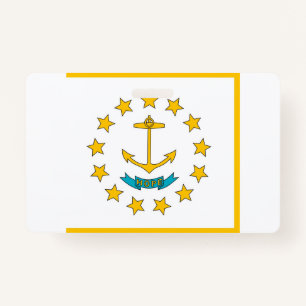 Name Badge with flag of Rhode Island, USA