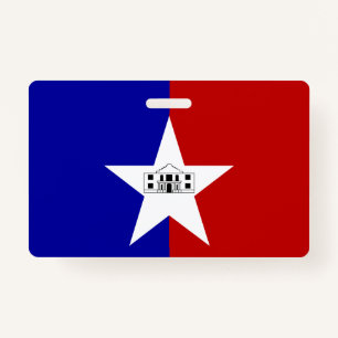 Name Badge with flag of San Antonio City