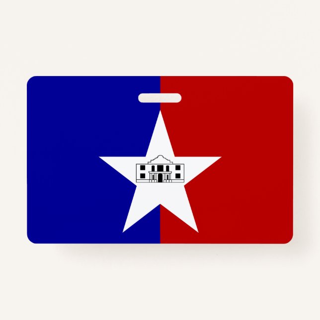 Name Badge with flag of San Antonio City (Back)