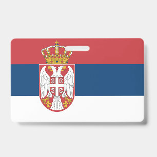 Name Badge with flag of Serbia