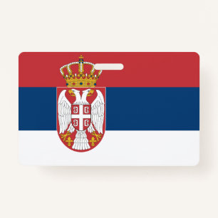 Name Badge with flag of Serbia