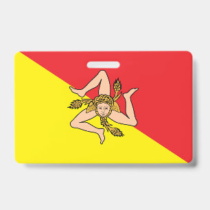Name Badge with flag of Sicily, Italy