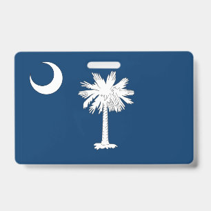 Name Badge with flag of South Carolina, USA